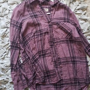 Purple and Gray Flannel Express Top